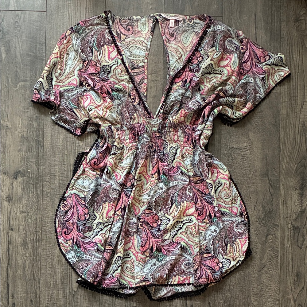 Victoria's Secret Pink and Black Paisley Dress/ Cover-Up — Size Small